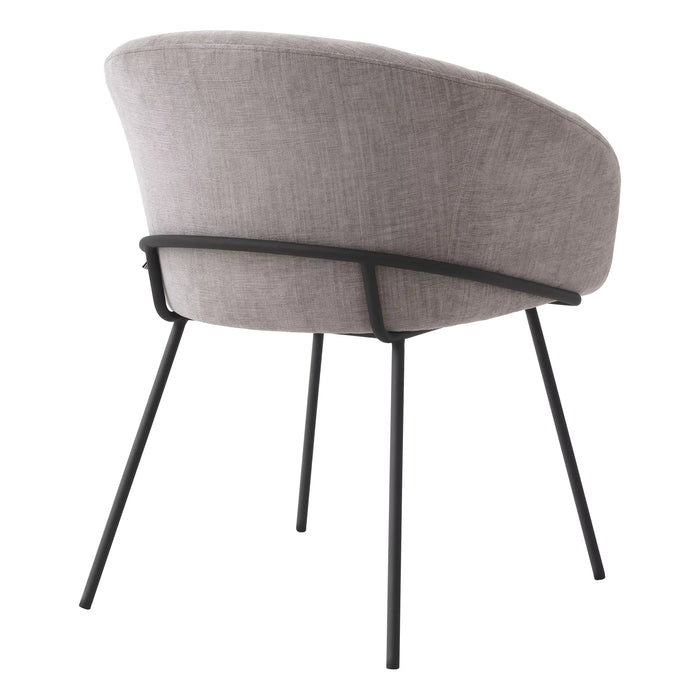 Silla de comedor Eichholtz Campus en tela gris Sisley