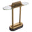 Antique brass finish | clear glass | black marble base