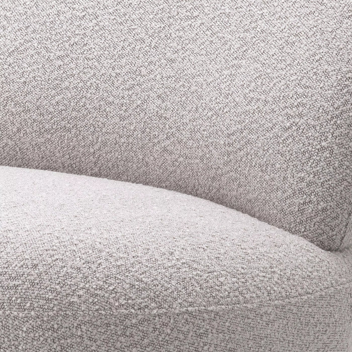 Sillón giratorio Eichholtz Clément de tejido Bouclé gris