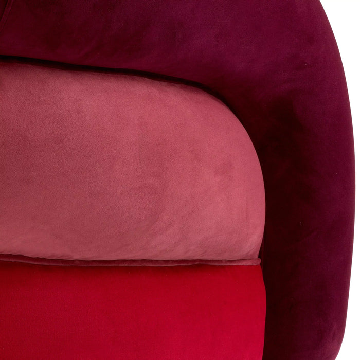 Sillón giratorio Eichholtz Novelle en tela de terciopelo rojo burdeos Savona, terciopelo rojo descolorido Savona, terciopelo rojo Savona