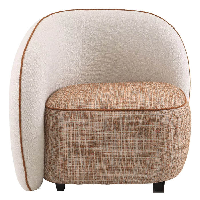 Sillón izquierdo Eichholtz San Marino en tela Crema, tela Vintage naranja