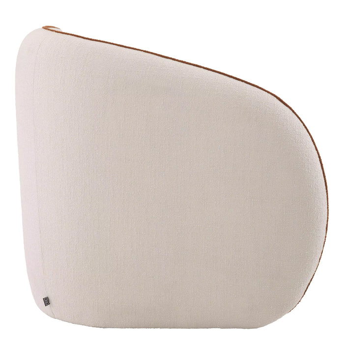 Sillón izquierdo Eichholtz San Marino en tela Crema, tela Vintage naranja