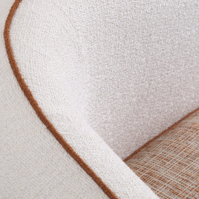 Sillón izquierdo Eichholtz San Marino en tela Crema, tela Vintage naranja