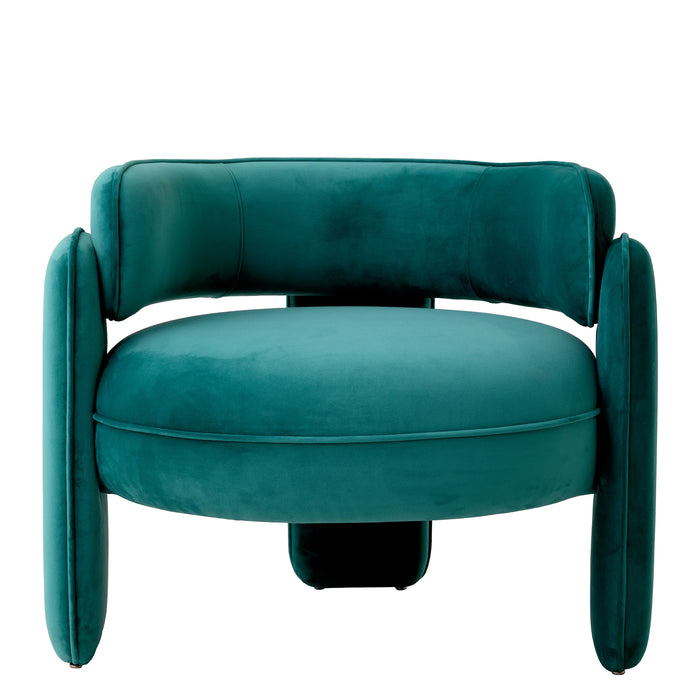 Sillón Eichholtz Chaplin en tejido de terciopelo turquesa Savona