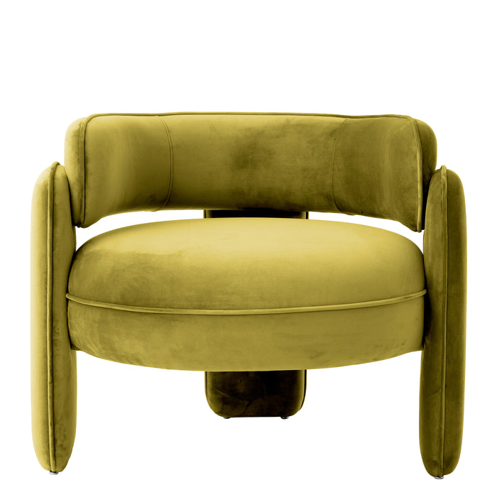 Sillón Eichholtz Chaplin en tela de terciopelo verde vintage Savona