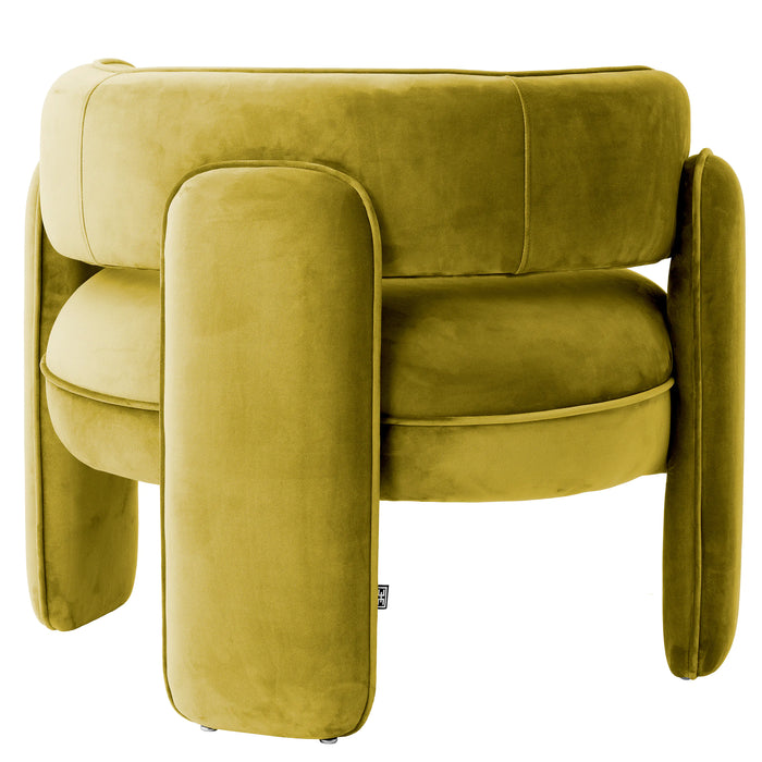 Sillón Eichholtz Chaplin en tela de terciopelo verde vintage Savona