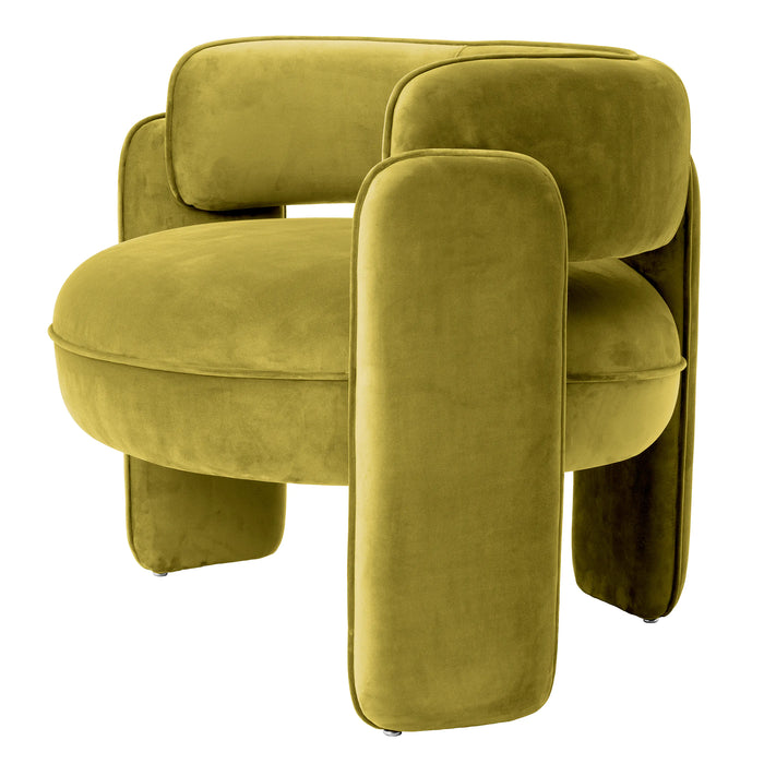 Sillón Eichholtz Chaplin en tela de terciopelo verde vintage Savona