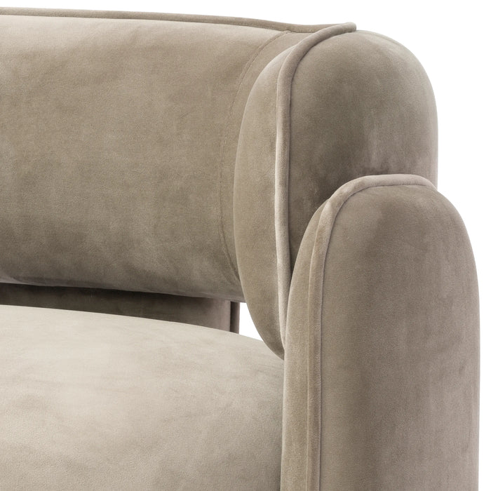 Sillón Eichholtz Chaplin en tejido de terciopelo gris Savona