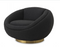 Sillón giratorio Eichholtz Bollinger, tela Bouclé Negro